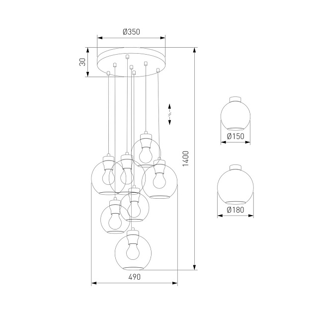 Подвесная люстра TK Lighting 10246 Cubus Фото № 2