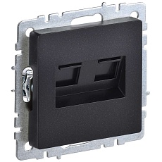 BRITE Розетка компьютерная двойная RJ45 кат.6 РК11-2-БрЧ черный IEK BR-K20-2-K02
