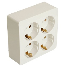 Розетка 4-местная 2P+PE Stekker София белый MST16-14S-01 49310  5