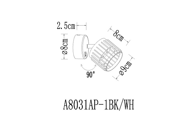 Спот Arte Lamp Atria A8031AP-1WH изображение 2 Спот Arte Lamp Atria A8031AP-1WH Фото № 2