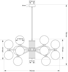 Подвесной светильник KUTEK ERBA ERB-ZW-6(ZM/3)BB 1