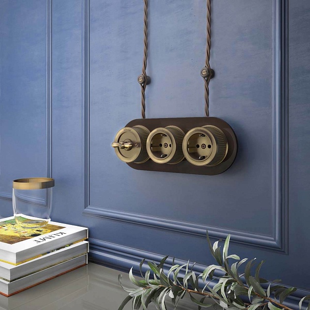 Переключатель-выключатель одноклавишный Werkel бронзовый Ретро W5712012 4690389166617 Фото № 2