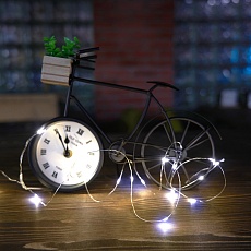 Светодиодная гирлянда Feron CL588 линейная Роса, 5000К, 2м, с питанием от батареек, прозрачный шнур 51440 2