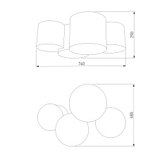 Потолочный светильник TK Lighting 4393 Mona Gray 1