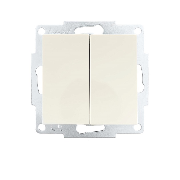 Выключатель двойной Lezard Vesna кремовый 742-0388-101 Фото № 1