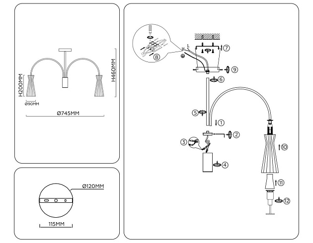 Люстра на штанге Ambrella light High light LH55703 Фото № 8