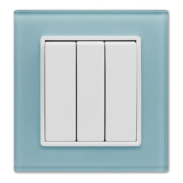 Выключатель трехклавишный Vesta-Electric Exclusive Blue голубой FVK050107SIN Фото № 1