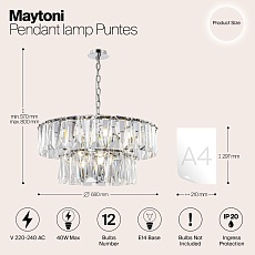 Подвесная люстра Maytoni Puntes MOD043PL-12CH 1