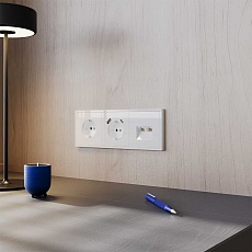 Розетка компьютерная встраиваемая Voltum S70 двойная RJ45+RJ45 кат.6, (белый глянцевый) VLS060201 4