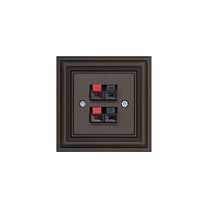 Аудиорозетка двойная Liregus Retro коричневый омбре 29-041