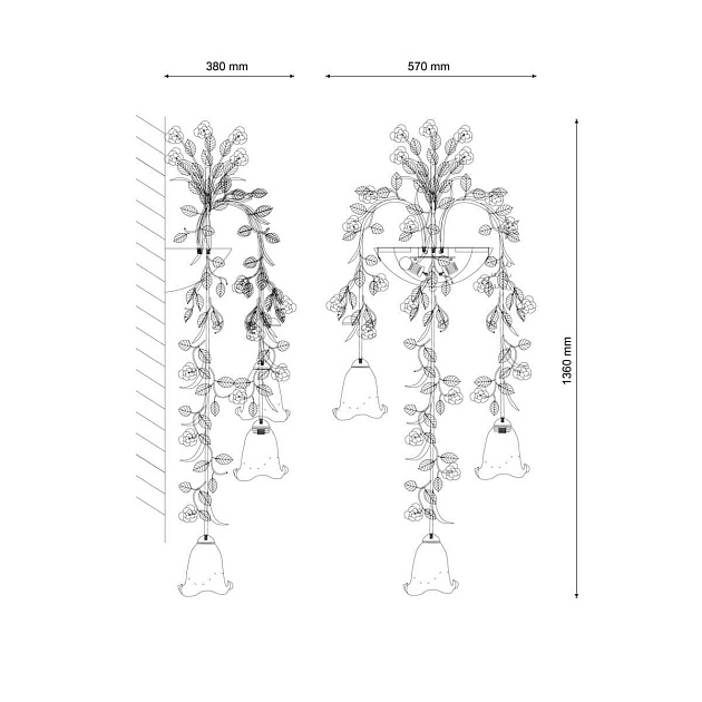 Настенный светильник Lucia Tucci Fiori Di Rose 113.3.2 изображение 2 Настенный светильник Lucia Tucci Fiori Di Rose 113.3.2 Фото № 2