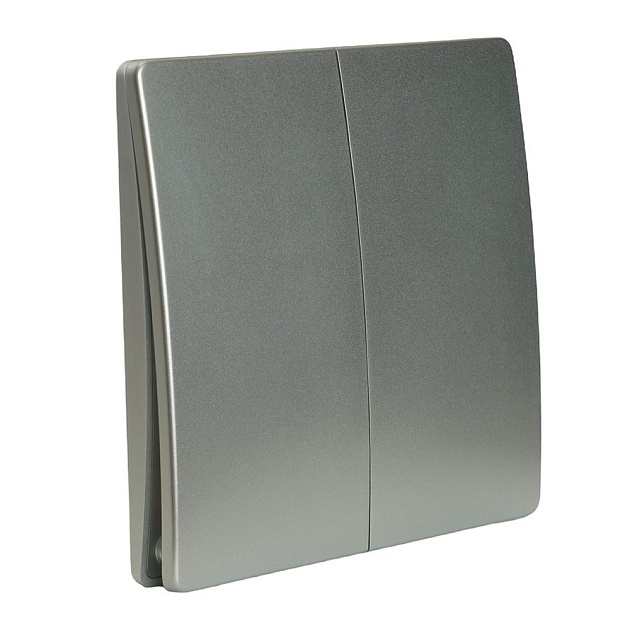 Выключатель двухклавишный беспроводной Feron Smart серебро TM92 51030 Фото № 1