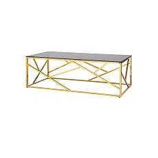 Журнальный стол Stool Group Арт Деко 120*60 черное стекло/сталь золото УТ000001967