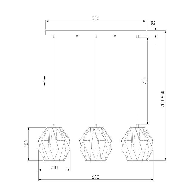 Подвесной светильник Eurosvet Moire 50137/3 черный Фото № 2