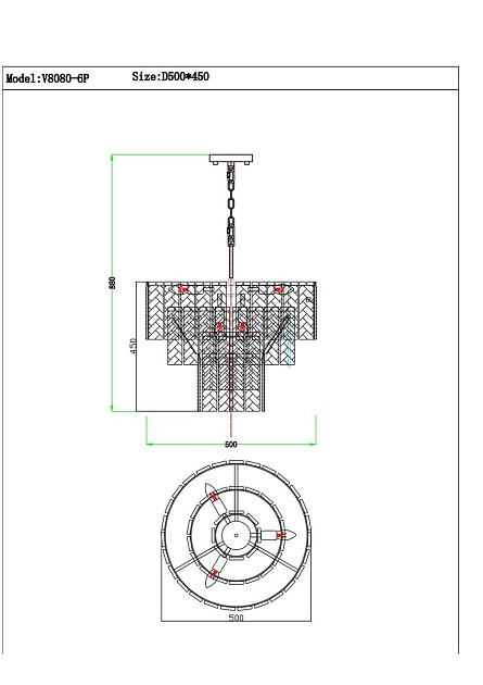 Подвесная люстра Moderli Alberto V8080-6P Фото № 2