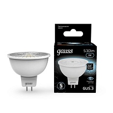Лампа светодиодная Gauss GU5.3 5W 4100K матовая 101505205 4
