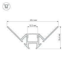 Профиль Arlight ARH-DECORE-S12-INT-2000 ANOD внутренний 023868 2