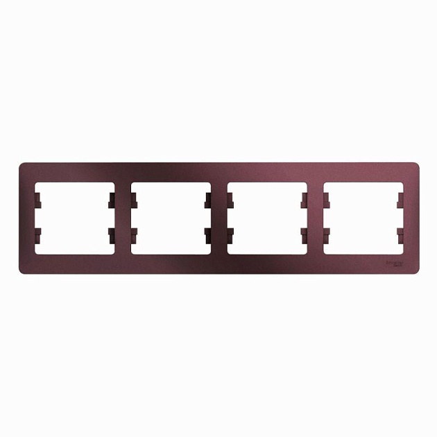 Рамка 4-постовая Systeme Electric Glossa баклажановая GSL001104 Фото № 1