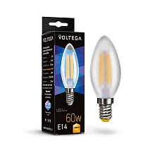 Лампа светодиодная Voltega E14 6W 3000K прозрачная 7207 1