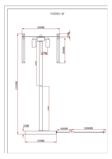 Торшер Moderli Levi V10763-4F изображение 2 Торшер Moderli Levi V10763-4F Фото № 2
