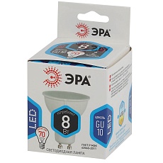 Лампа светодиодная ЭРА GU10 8W 4000K матовая LED MR16-8W-840-GU10 Б0036729 1