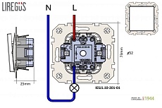 Кнопка звонка Liregus Epsilon коричневый 28-1391 1