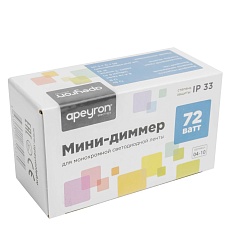 Мини-диммер для монохромной светодиодной ленты Apeyron с пультом 12/24V 04-10 3