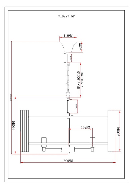 Подвесная люстра Moderli Monte V10777-6P изображение 2 Подвесная люстра Moderli Monte V10777-6P Фото № 2