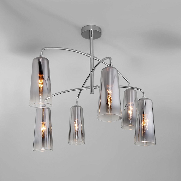 Подвесная люстра Eurosvet Omber 70137/6 хром изображение 5 Подвесная люстра Eurosvet Omber 70137/6 хром Фото № 5