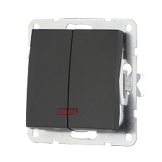 Выключатель LK Studio 2-кл., с индикаторами (схема 5L) 16 A, 250 B (черный бархат) LK60 861208-1 1