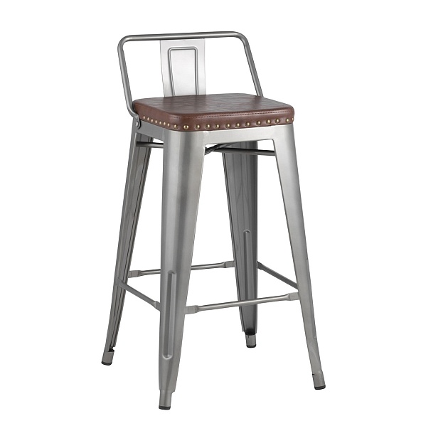 Полубарный стул Tolix Soft серебристый LF626A GREY 7083+PU7002 изображение 1 Полубарный стул Tolix Soft серебристый LF626A GREY 7083+PU7002 Фото № 1