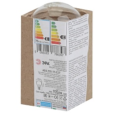 Лампа накаливания ЭРА E27 75W 2700K прозрачная A50 75-230-E27 (гофра) Б0039119 2