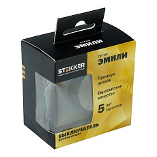 Выключатель 2-клавишный c индикатором (механизм), STEKKER, 250В, 10А, серия Эмили, RSW10-5102-10, платиново-серый, soft touch 49942 3