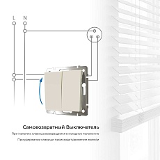Выключатель двухклавишный с самовозвратом Werkel айвори матовый W1122462 4690389192357 4