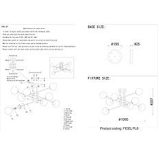 Потолочная люстра Crystal Lux Fidel PL8 Black 1