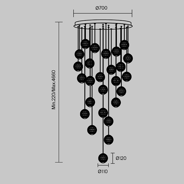 Подвесная светодиодная люстра Maytoni Sapphire MOD293PL-L140BS3K изображение 2 Подвесная светодиодная люстра Maytoni Sapphire MOD293PL-L140BS3K Фото № 2