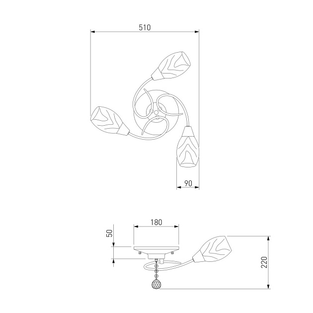 Подвесная люстра Eurosvet 30100/3 античная бронза Фото № 2