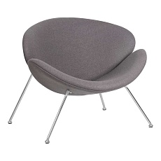 Кресло дизайнерское DOBRIN EMILY (серая ткань AF7, хромированная сталь) 72-LMO EMILY