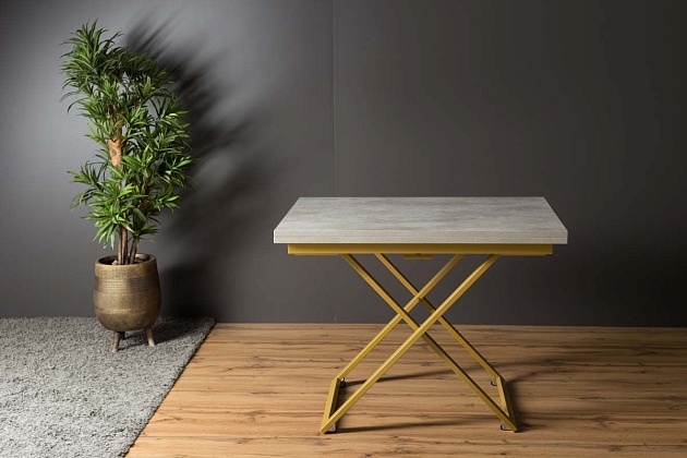 Стол-трансформер Levmar Compact D51/S90 (бетон/золото) 2240081701 Фото № 2