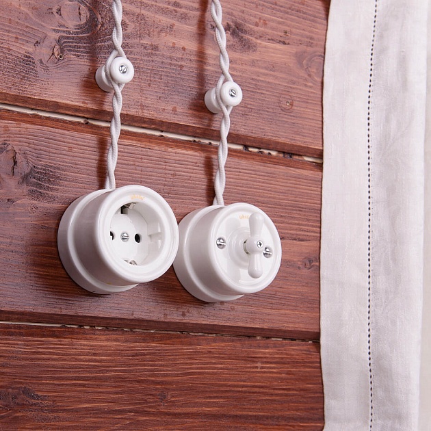 Переключатель-выключатель Werkel одноклавишный Retro белый W5612001 4690389166709 Фото № 3