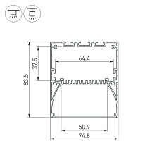 Профиль Arlight ARH-Power-W75-2000 Anod 036349 1