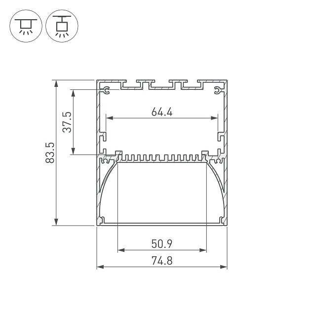 Профиль Arlight ARH-Power-W75-2000 Anod 036349 Фото № 2