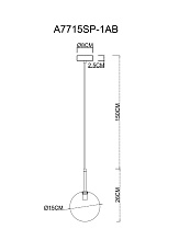 Подвесной светильник Arte Lamp Cameron A7715SP-1AB 1