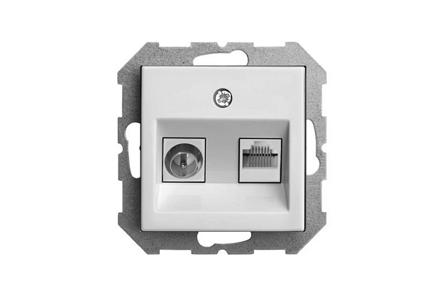 Розетка RJ45/TV Liregus Epsilon белый 28-023 Фото № 3