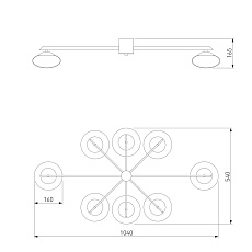 Потолочная люстра Eurosvet Opaline 70220/8 черный 1