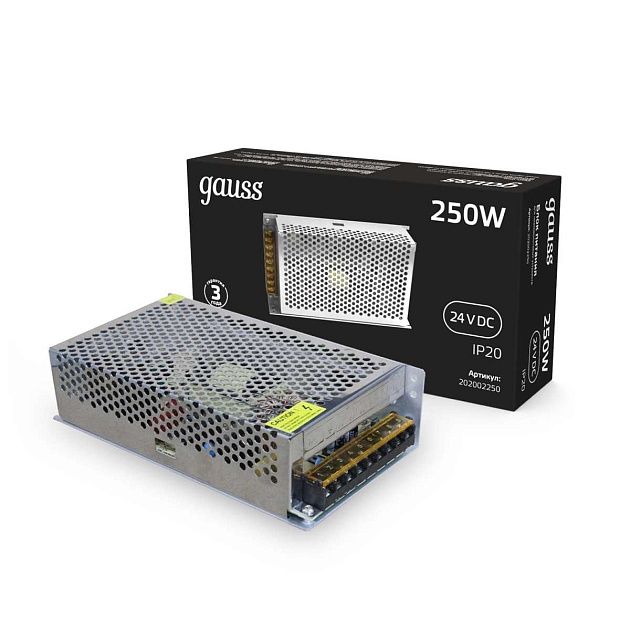 Блок питания Gauss 250W 24V IP20 202002250 изображение 4 Блок питания Gauss 250W 24V IP20 202002250 Фото № 4