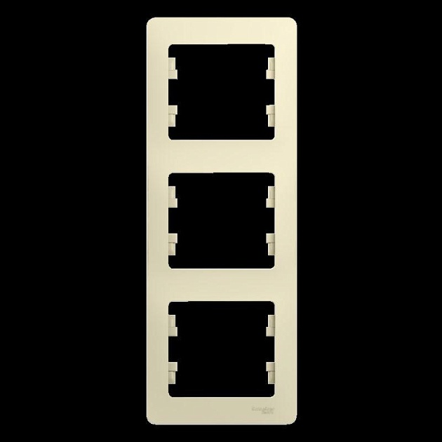 Рамка 3-постовая Systeme Electric Glossa бежевая GSL000207 Фото № 1