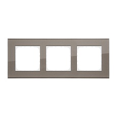 Рамка LK Studio 3-постовая, натуральное стекло (серо-коричневый) LK80 844319-1