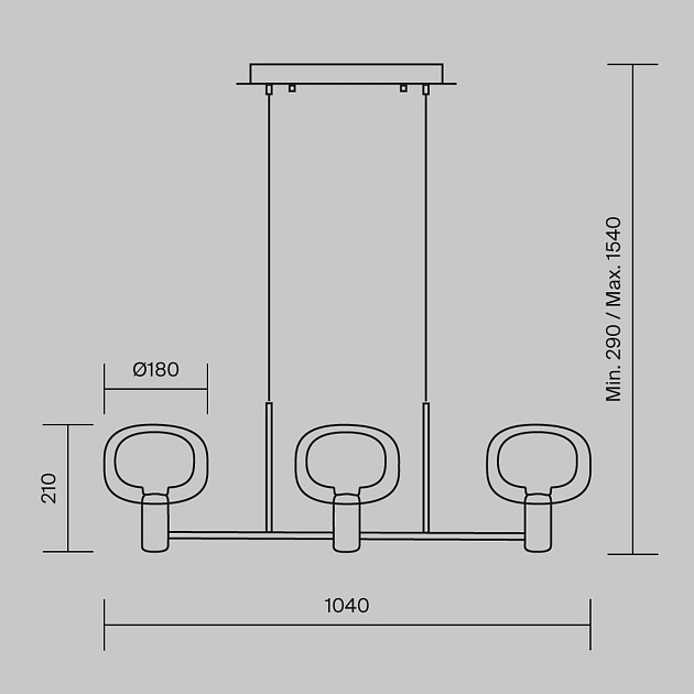 Подвесная люстра Maytoni Vision MOD411PL-03G Фото № 9