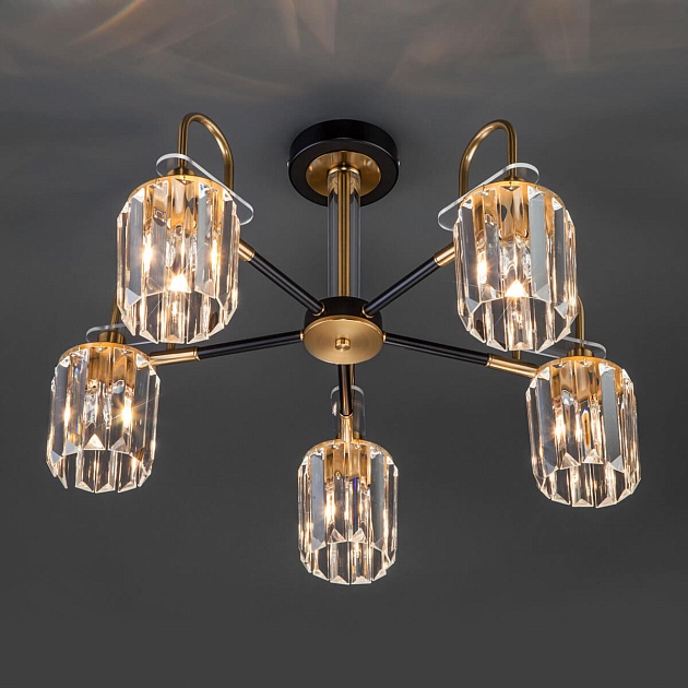 Потолочная люстра Eurosvet Tenia 70090/5 черный Фото № 3